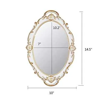 Eaoundm Vintage Hanging Mirror - Antique Style 14.5x10