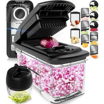 Fullstar All-in-1 Vegetable Chopper, Mandoline Slicer & Cheese Grater - French Fry Cutter & Veggie D...