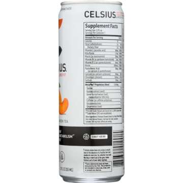 Celsius Celsius - Peach Mango Green Tea, 12 - 12 fl oz (355mL) Cans