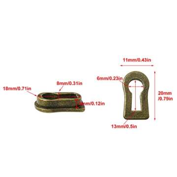 ZZHXSM 4pcs Zinc Alloy Keyhole Cover Bronze Tone for Cabinet Door, Dresser Drawers, Desk Antique, Mo...