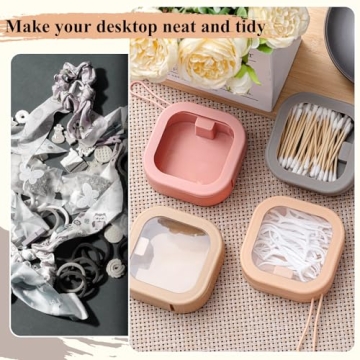 Kathfly 4 Pcs Multicolor Hair Tie Organizer Portable Hair Accessory Storage Containers Stackable Hair Tie Bobby Pin Holder Home Cotton Swab Dispenser Hair Accessories Jewelry Organizer Box