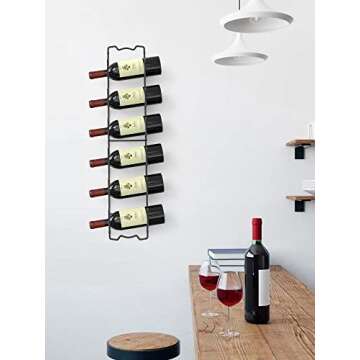 Elbourn Towel Rack Wall Mounted Metal Wine Rack Washcloths Bathrobe Storage Shelf Organizer Hand Towels Holder for Bathroom Cloakroom - Black