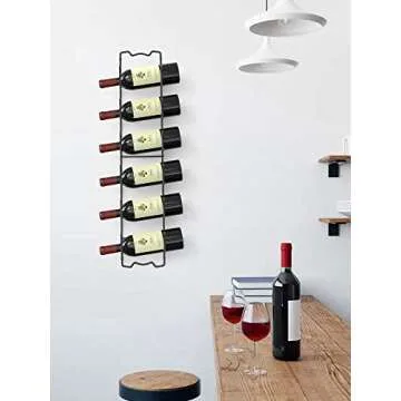 Elbourn Towel Rack Wall Mounted Metal Wine Rack Washcloths Bathrobe Storage Shelf Organizer Hand Towels Holder for Bathroom Cloakroom - Black