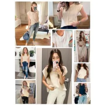 Seiciviy Womens Cap Sleeve Tops 2025 Trendy Tank Top Loose Knit Sweater Vests Cute Shirts Outfits Spring Fall Summer Tops Army Green