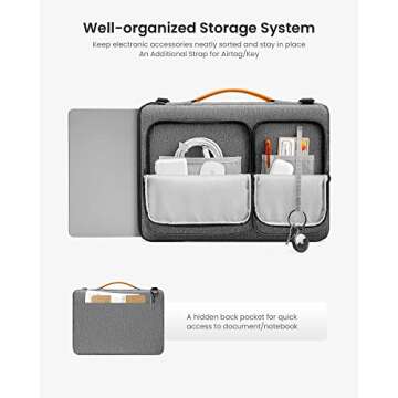 Durable tomtoc 360 Protective Laptop Shoulder Bag for MacBook Pro and Dell XPS
