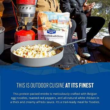 Backpacker's Pantry Fettuccine Alfredo with Chicken - Freeze Dried Backpacking & Camping Food - Emergency Food - 40 Grams of Protein - 6 Count