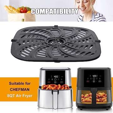 Non-Stick Air Fryer Grill Pan for Chefman TurboTouch 8 QT