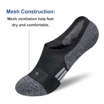 Womens Cushioned No Show Running Socks - 5 Pairs