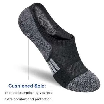 Womens Cushioned No Show Running Socks - 5 Pairs
