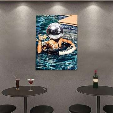 Framed Disco Canvas Wall Art - Funky Decor for Any Room