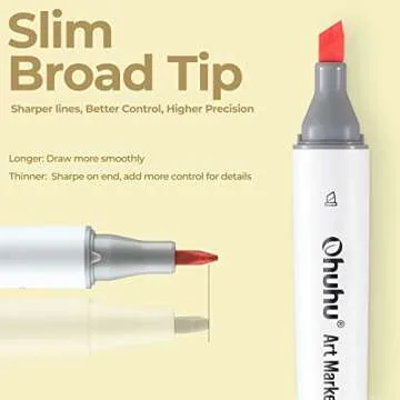Ohuhu 60 Color Alcohol Markers Dual Tips for Artists