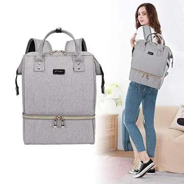 GOGOSO Breast Pump Bag - Lunch Bags Breastmilk Cooler Backpack Breastfeeding Mom Gray