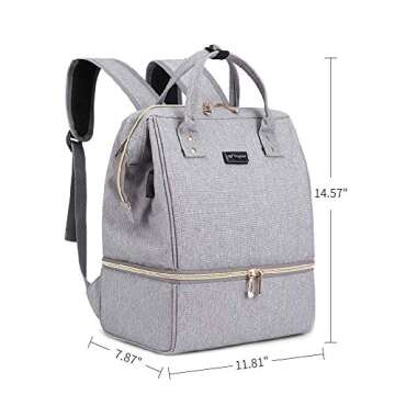 GOGOSO Breast Pump Bag - Lunch Bags Breastmilk Cooler Backpack Breastfeeding Mom Gray