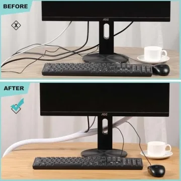 AGPTEK 10ft Cable Sleeve - Pet Proof Cord Organizer