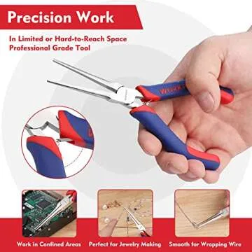 WORKPRO 6" Needle Nose Pliers, Mini Long Nose Pliers with Comfort Grip Handles, Jewelry Pliers for Wire Wrapping, Crafts, Jewelry Making Supplies