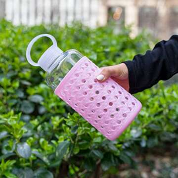 Eco-Friendly Apana Yoga Glass Water Bottles 19 Oz and 32 Oz