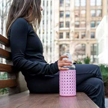 Eco-Friendly Apana Yoga Glass Water Bottles 19 Oz and 32 Oz