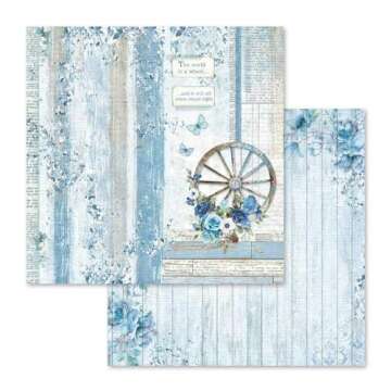 Stamperia Double Face Blue Land Craft Paper Block 10 Sheets