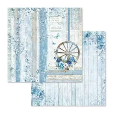 Stamperia Double Face Blue Land Craft Paper Block 10 Sheets