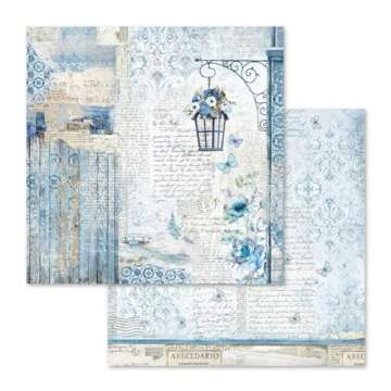 Stamperia Double Face Blue Land Craft Paper Block 10 Sheets