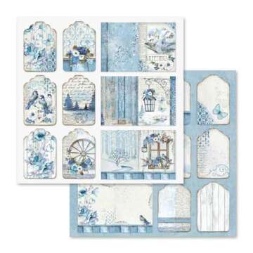 Stamperia Double Face Blue Land Craft Paper Block 10 Sheets