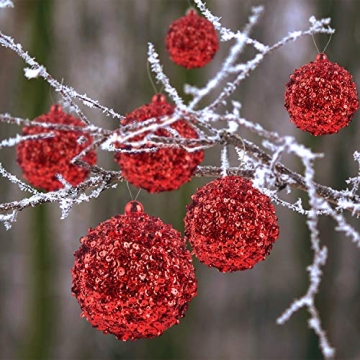 ZHANYIGY Red Shatterproof Christmas Ball Ornaments Set