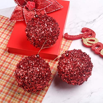 ZHANYIGY Red Shatterproof Christmas Ball Ornaments Set