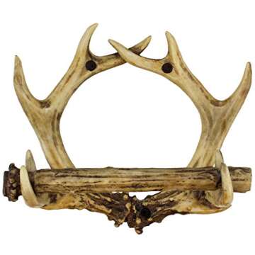 Rustic Deer Antler Wall Mounted Toilet Paper Holder - Bathroom Decor