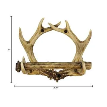 Rustic Deer Antler Wall Mounted Toilet Paper Holder - Bathroom Decor