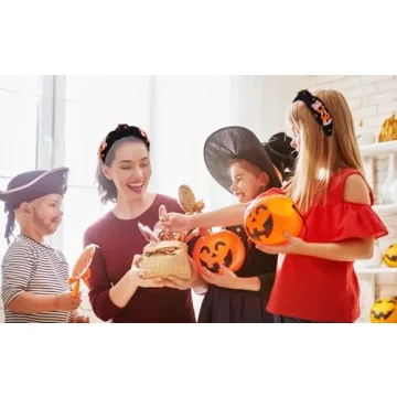 ARATLENCH Halloween Headband Beaded Knotted Headband Halloween Accessories Pumpkin Bat Candy Halloween Costume Party Gift