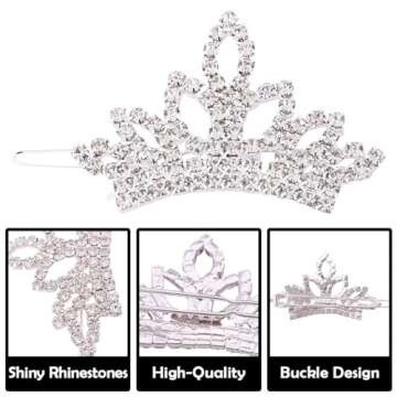 PET SHOW 1pc/Pack Dog Tiara Crown Hair Clips Bows for Small Dogs Costume Crystal Rhinestone Girls Puppies Barrette Grooming Hair Accessories