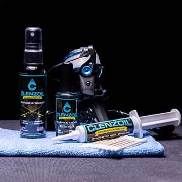CLENZOIL Marine & Tackle Fishing Reel Oil & Fishing Reel Grease Kit | All-in-One Fishing Reel Cleani...
