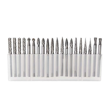 YUFUTOL 20pcs Solid Carbide Burr Set 0.118‘’（3mm）shank Tungsten Carbide Rotary Files Burrs w...