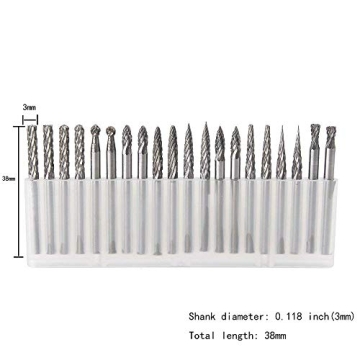 YUFUTOL 20pc Solid Carbide Burr Set for Crafts