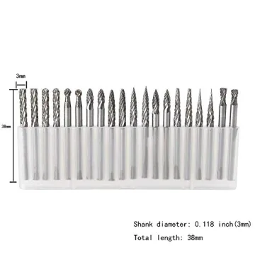 YUFUTOL 20pc Solid Carbide Burr Set for Crafts