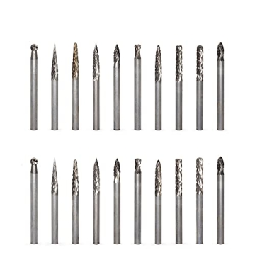 YUFUTOL 20pc Solid Carbide Burr Set for Crafts