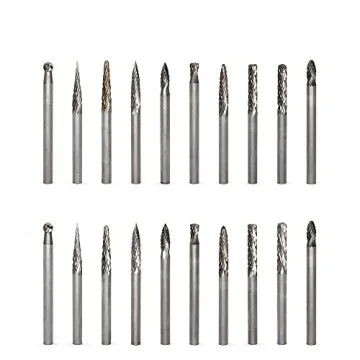 YUFUTOL 20pc Solid Carbide Burr Set for Crafts