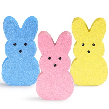 Glittery Wooden Rabbits for Vibrant Easter Decor