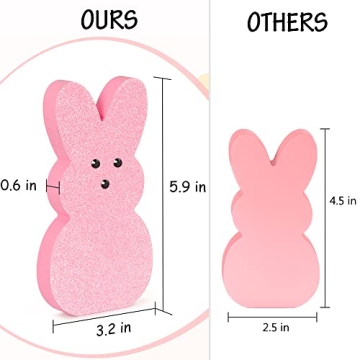 Glittery Wooden Rabbits for Vibrant Easter Decor