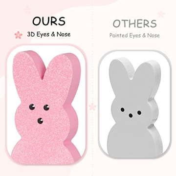 Glittery Wooden Rabbits for Vibrant Easter Decor