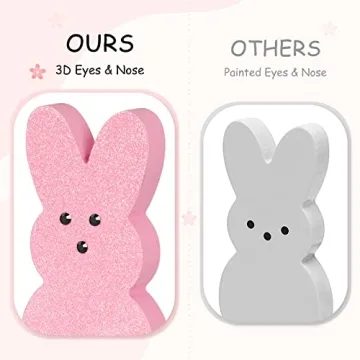 Glittery Wooden Rabbits for Vibrant Easter Decor