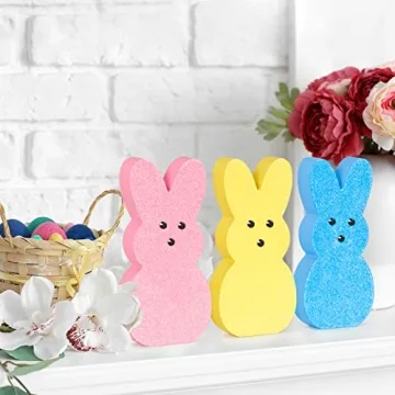 Glittery Wooden Rabbits for Vibrant Easter Decor