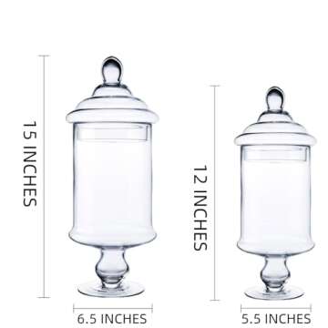 Diamond Star Clear Glass Apothecary Jar Decorative Candy Buffet Jars Elegant Glass Storage Container...