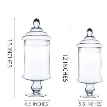Diamond Star Clear Glass Apothecary Jar Decorative Candy Buffet Jars Elegant Glass Storage Container...