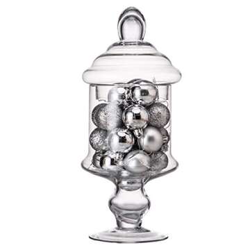 Diamond Star Clear Glass Apothecary Jar Decorative Candy Buffet Jars Elegant Glass Storage Containers (Height: 12" Body: 6")