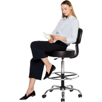 AmazonBasics Adjustable Drafting Spa Stool - Black