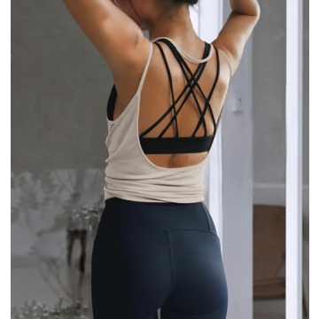 OYANUS Womens Summer Open Back Sports Tank Top