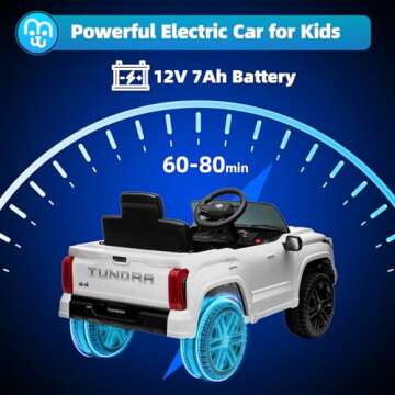 MINIATURE MOTORS Licensed Toyota Tundra Kids Electric Ride on Car 12V 7Ah Battery Electric Truck Tru...