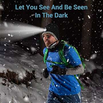 HIGHEVER LED Beanie Hat with Light for Winter Adventures