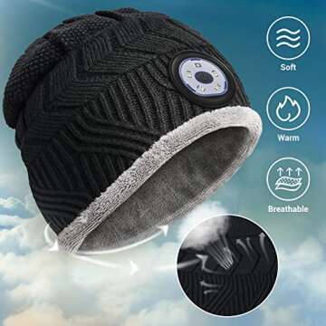 HIGHEVER LED Beanie Hat with Light for Winter Adventures